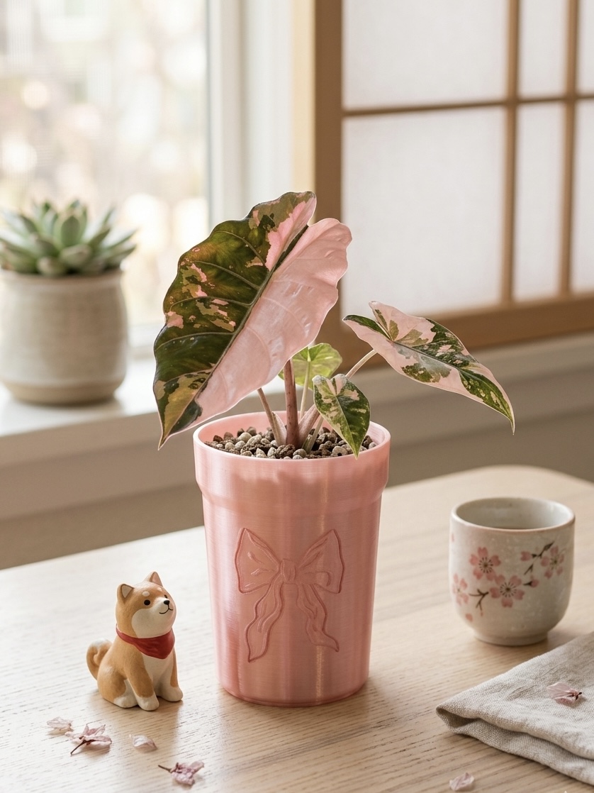 Self-Watering Pot (Translucent Pink)